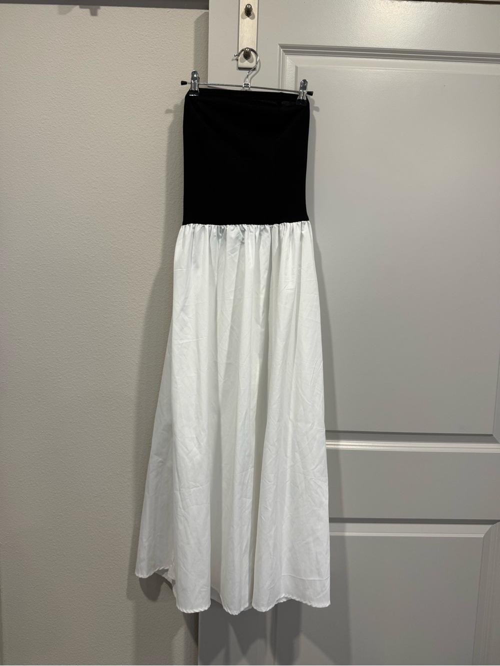 Black & White Strapless Maxi Dress